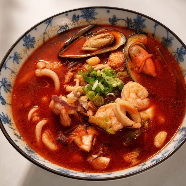 Spicy Seafood Udon.