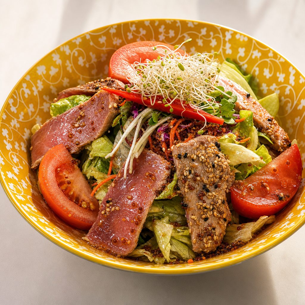 Sesame Seed Crust Tuna Salad.