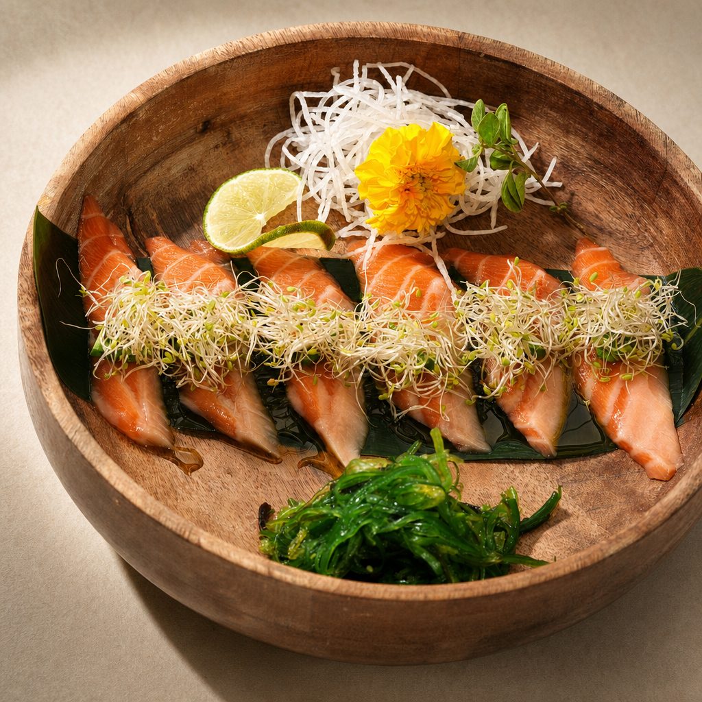 Salmon Carpaccio Sashimi.