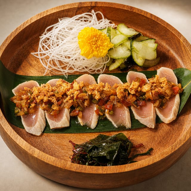 Crispy Albacore Sashimi.